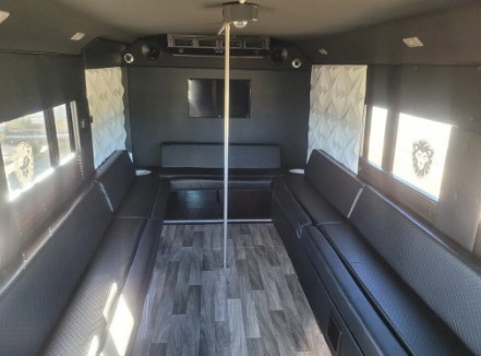 Tuxedo party bus inside view